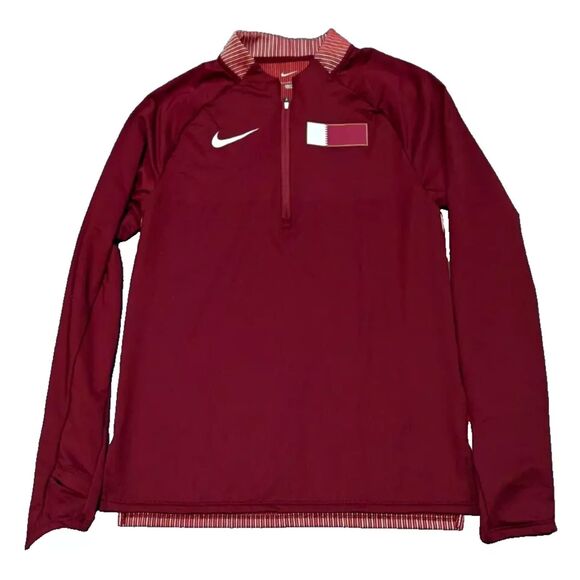 Nike Elite Pro Qatar Track Field 1/4 Zip Long Sleeve Shirt